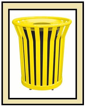 32 Gallon Waste Receptacle with Spun Metal Lid